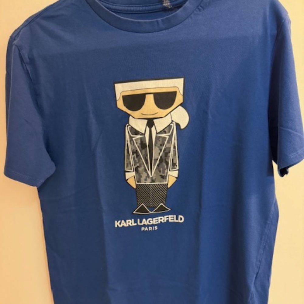 Karl Lagerfeld Paris Flat Head KL Logo Short Sleeve T-shirt, Size Medium